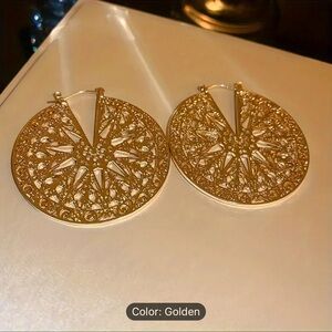 Beautiful Middle Eastern style intricate detail hoop earrings